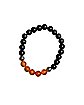 Black and Orange Carnelian Semi-Precious Stone Bracelet